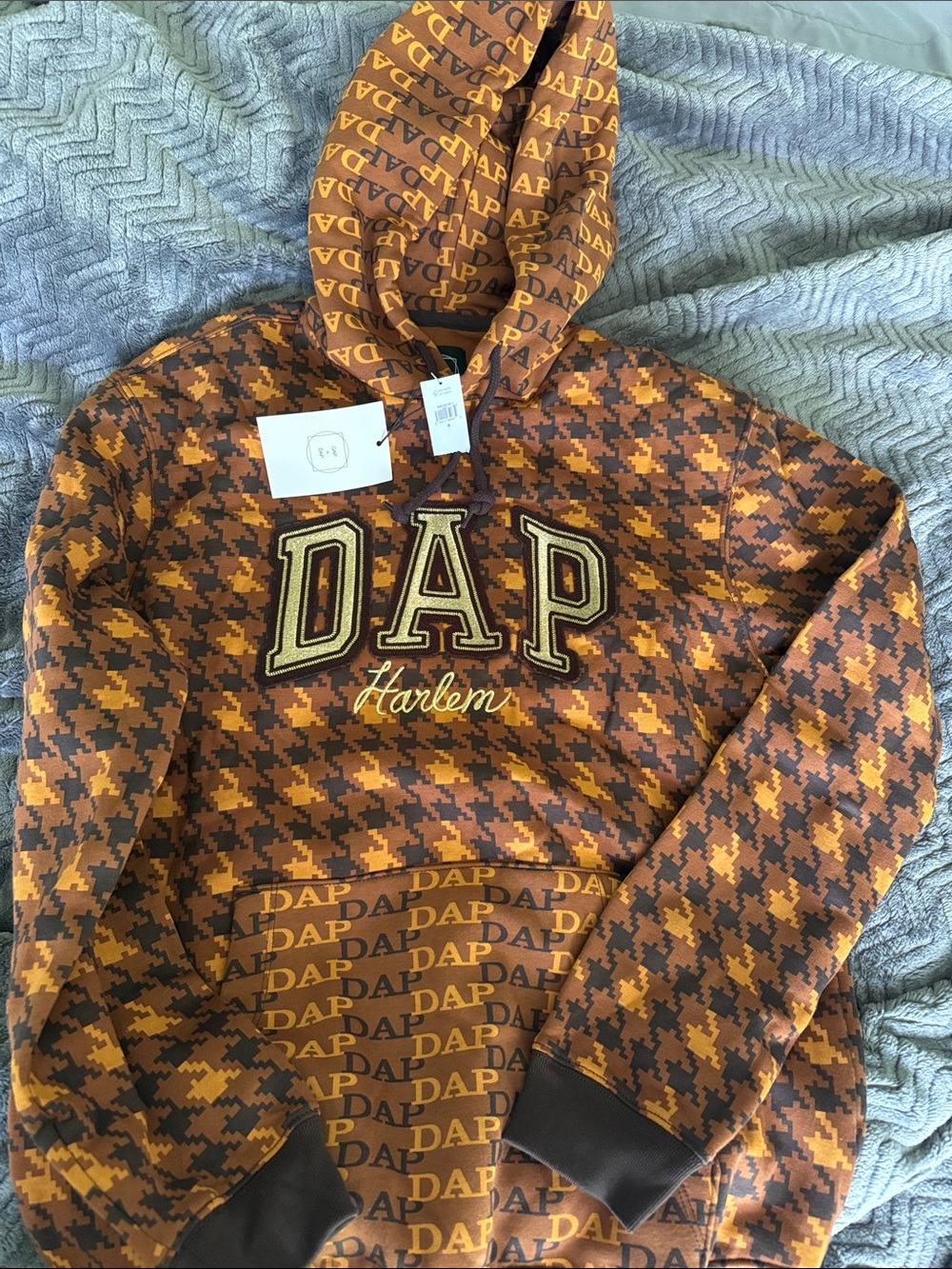GAP Men's Brown & Orange DAP Harlem Logo Hoodie